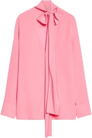 Sportmax Bluser & Skjorter, Dame, Lyserød, 2XS, Silke Crepe de Chine Bluse
