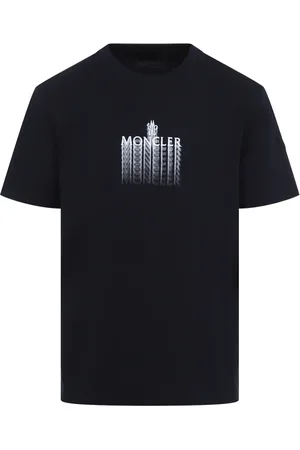 Moncler Top, Herre, Blå, L, Bomuld, Kortærmet T-shirt
