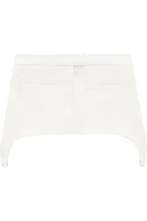 Courrèges Nederdel, Dame, Hvid, S, Polyester, Twill Mini-nederdel med seler