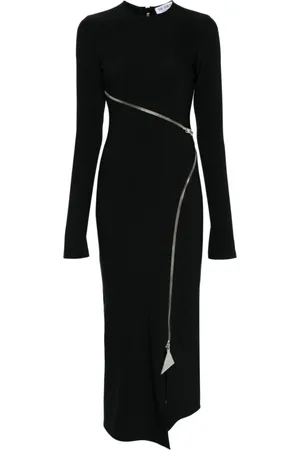 The Attico Kjole, Dame, Sort, 2XS, Polyester, Sort kjole med lynlåsdetalje