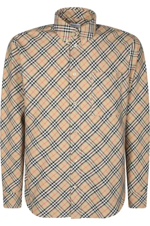 Burberry Skjorte, Herre, , S, Bomuld, Rutete fritidsskjorte med knaplukning