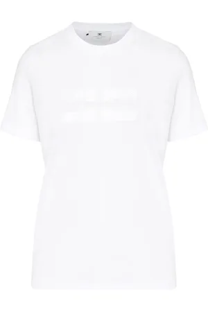 Elisabetta Franchi Top, Dame, Hvid, M, Bomuld, Gesso Knitwear T-shirt