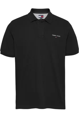 Tommy Hilfiger Top, Herre, Sort, XL, Bomuld, Piqué Polo Skjorte