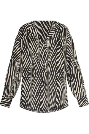 By Malene Birger Bluser & Skjorter, Dame, Sort, M, Uld, Skjorte med dyreprint