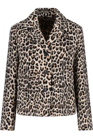 ERMANNO SCERVINO Jakke, Dame, , M, Uld, leopard-print single-breasted blazer