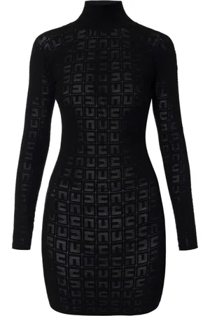 Elisabetta Franchi Kjole, Dame, Sort, L, Sort Logo Minikjole med Dyb Udskæring