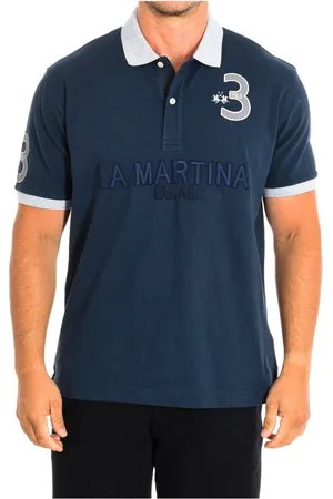La Martina Top, Herre, Blå, M, Bomuld, Kortærmet Polo