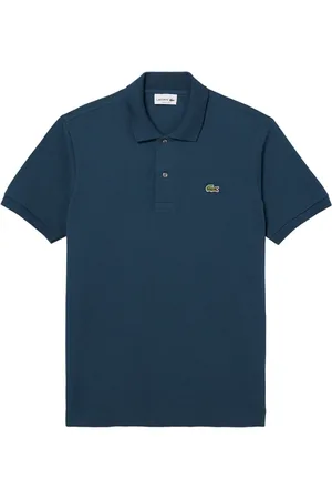 Lacoste Top, Herre, Blå, 2XL, Bomuld, Polo Shirt Minimalistisk Logo Broderet