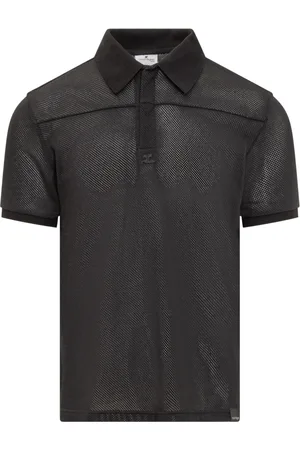 Courrèges Top, Herre, Sort, M, Bomuld, AC Mesh Kortærmet Polo Shirt