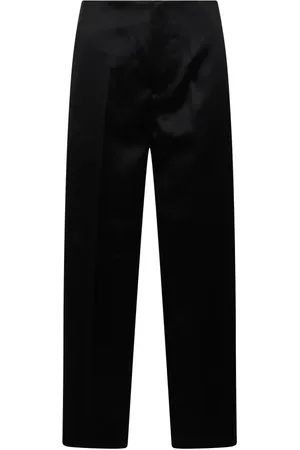 Serafini Bukser, Dame, Sort, XS, Satin, Sort Satin Wide-Leg Bukser