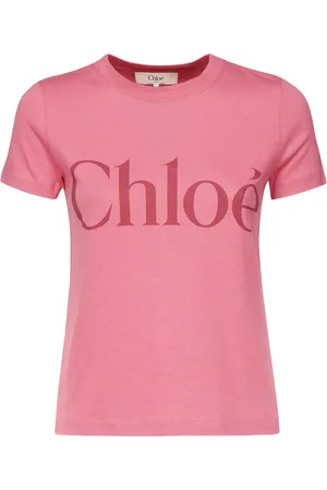 Chloé Top, Dame, Lyserød, XS, Cotton Logo T-shirt