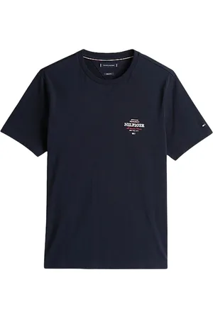 Tommy Hilfiger Top, Herre, Blå, 2XL, Bomuld, Monotype American Tee Regular Fit Bomuld T-shirt