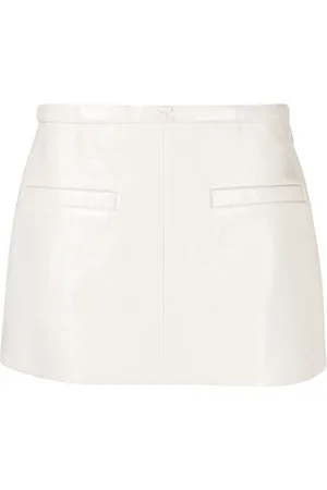 Courrèges Nederdel, Dame, Hvid, M, Uld, Heritage A-Line Vinyl Mini Skirt