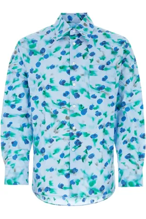 Marni Skjorte, Herre, Flerfarvet, XL, Bomuld, Printed Poplin Skjorte