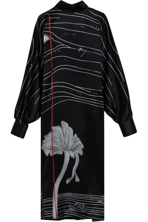 Salvatore Ferragamo Kjole, Dame, Sort, M, Lang Strikket Kjole