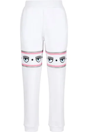 Chiara Ferragni Bukser, Dame, Hvid, M, Bomuld, Maxi Logomania Cotton Joggers