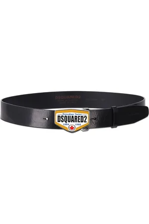 Dsquared2 Tilbehør, Herre, Sort, 110 CM, Uld, Stilfuldt læderbælte med stort spænde