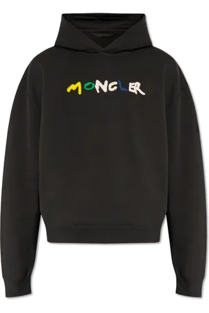 Moncler Sweathshirts & Hoodies, Herre, Sort, 2XL, Bomuld, Hoodie med logo