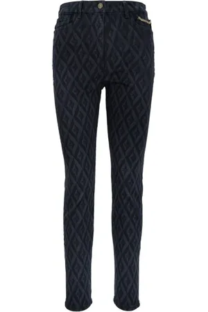 Elisabetta Franchi Jeans, Dame, Sort, W25, Bomuld, Gold Button Zipper Dame Jeans
