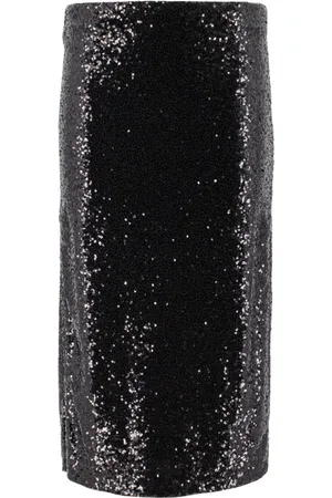 ERMANNO SCERVINO Nederdel, Dame, Sort, L, Polyester, Midi Nederdel