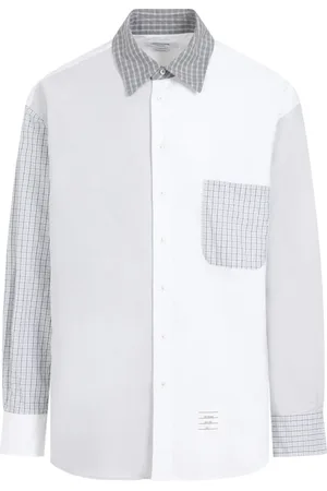 Thom Browne Skjorte, Herre, Flerfarvet, L, Bomuld, Funmix Oversized Langærmet Skjorte