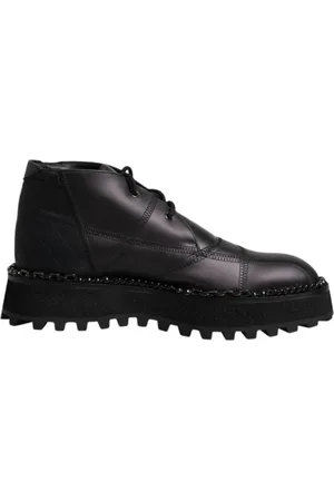 Dolce & Gabbana Sko, Herre, Sort, 44 EU, Læder, Sort læder ankelstøvler