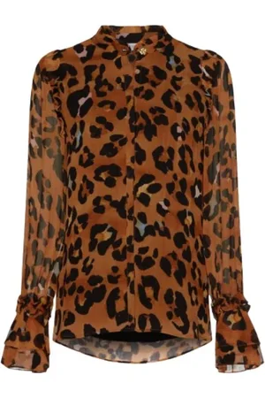 Fabienne Chapot Bluser & Skjorter, Dame, Brun, M, Leopard Print Carmen Bluse