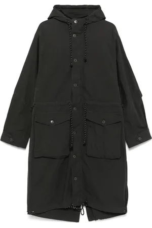 HENRIK VIBSKOV Frakke, Herre, Sort, M, Tyl, Sort Cape Style Uncut Jakke