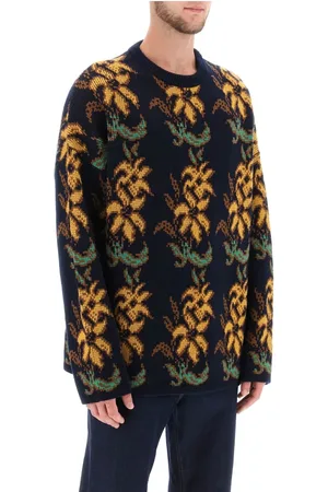 Etro Strik, Herre, Flerfarvet, M, Uld, Sweater med blomstermønster