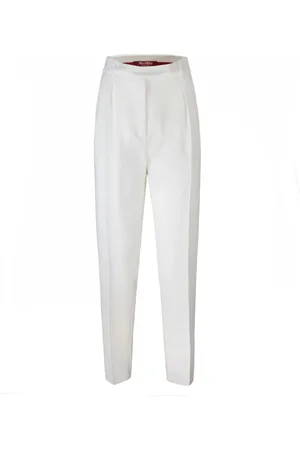 Max Mara Bukser, Dame, Hvid, 3XS, Polyester, Vide Bukser