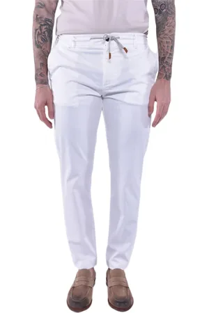 ELEVENTY Bukser, Herre, Hvid, W33, Bomuld, Slim-fit Jogger Bukser
