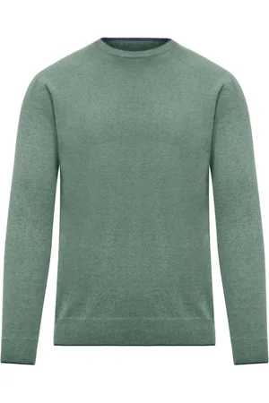 Bomboogie Strik, Herre, Grøn, XL, Uld, Crew-neck Sweater