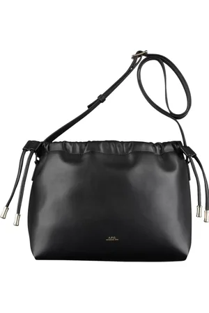 A.P.C. Taske, Dame, Sort, ONE SIZE, Uld, Sort faux læder skuldertaske med snøre