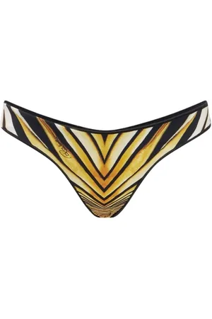 Roberto Cavalli Badetøj, Dame, Flerfarvet, XS, Uld, Guld Print Bikini Bund