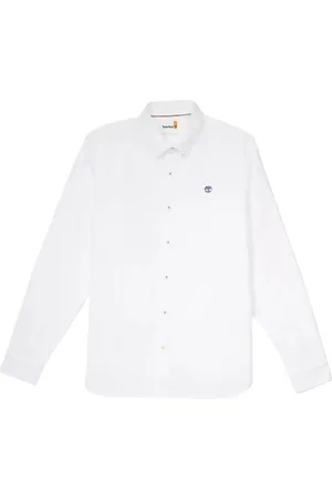Timberland Skjorte, Herre, Hvid, M, Hvid Broderet Logo Slim Fit Skjorte