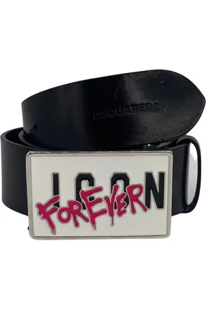 Dsquared2 Tilbehør, Dame, Sort, 95 CM, Læder, Icon Forever Plaque Bælte