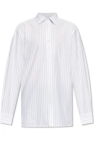 Maison Margiela Skjorte, Herre, Hvid, 3XL, Bomuld, Stribet skjorte