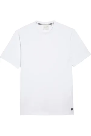 Lyle & Scott Top, Herre, Hvid, M, Bomuld, Twill Texture Crewneck T-Shirt