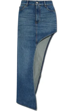 COPERNI Nederdel, Dame, Blå, S, Denim, Asymmetrisk denimnederdel