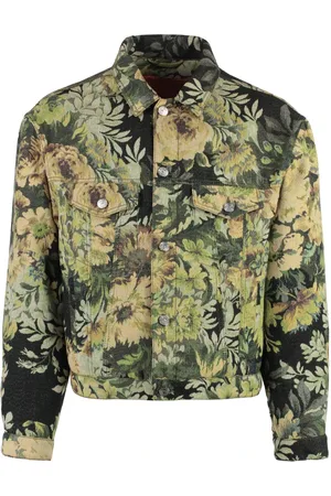 Etro Jakke, Herre, Flerfarvet, L, Bomuld, Blomstret Jacquard Bomuldsskjorte