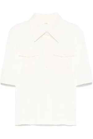 Chloé Top, Dame, Hvid, M, Bomuld, Hvid Skjorte med Frontlommer