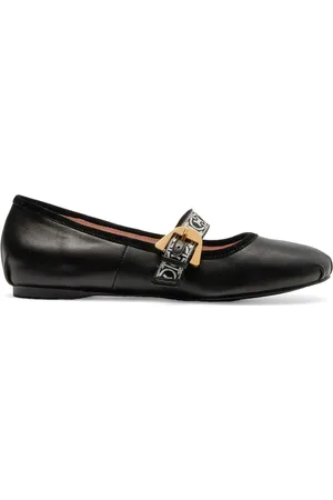 Coccinelle Sko, Dame, Sort, 37 EU, Uld, Beatriz Ballerinaer med Monogrambånd