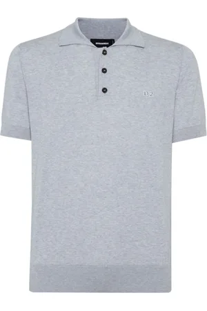 Dsquared2 Top, Herre, Grå, S, Bomuld, Melange Bomulds Polo Shirt