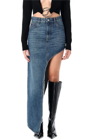 COPERNI Nederdel, Dame, Blå, M, Denim, One Leg Denim Nederdel