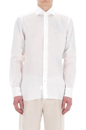 BARBA Skjorte, Herre, Hvid, 2XL, Linned, Hvidt Linned Dandylife Skjorte