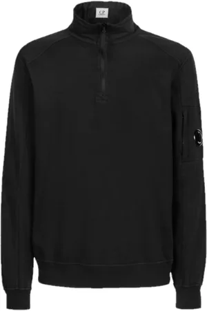 C.P. Company Strik, Herre, Sort, 2XL, Bomuld, Light Fleece Half Zip Sweatshirt