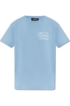 Dsquared2 Top, Dame, Blå, XS, Bomuld, T-shirt med tryk