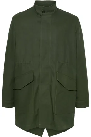Maison Kitsuné Frakke, Herre, Grøn, M, Bomuld, Militærgrøn Bomuldstwill Parka