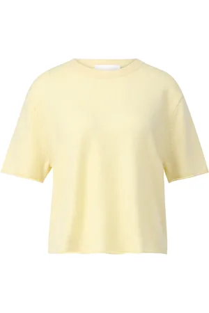 Lisa Yang Top, Dame, Gul, S, Cashmere, Cashmere T-shirt med moderne design