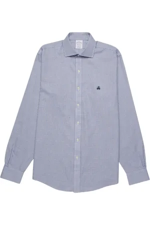 Brooks Brothers Skjorte, Herre, Blå, XS, Bomuld, Regent Fit Non-Iron Spread Collar Skjorte